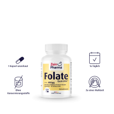 Zein Pharma Folate Quatrefolic 400µg Фолиевая кислота премиум-класса Quatrefolic 400 мкг, 120 шт