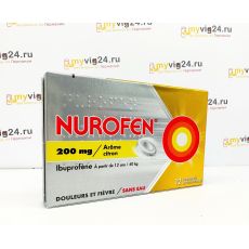 Nurofen Ibuprofène 200mg Arôme Citron Нурофен Ибупрофен с ароматом лимона (жаропонижающий и обезболивающий препарат), 12 шт