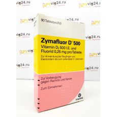 Zymafluor D 500 Зумафлор: препарат витамина Д3 и фтора, 90 шт
