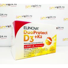 EUNOVA DuoProtect D3+K2 Эунова Дуопротект: препарат Д3 и К2,4000l.e 90 шт