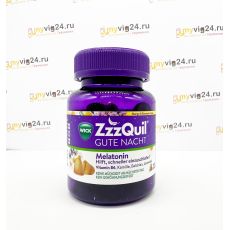 WICK ZzzQuil Gute Nacht Mango & Banane Комплекс с мелатонином: при бессоннице и нервном напряжении, 30 штук