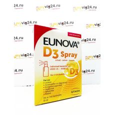 EUNOVA® Vitamin D3 Витамин Д3 в форме спрея, 8 мл