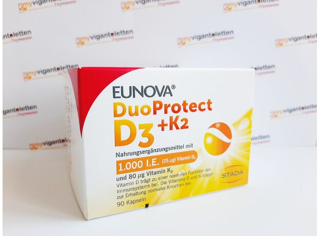 EUNOVA DuoProtect D3+K2 1000 I.E./80 мкг., 90 шт.