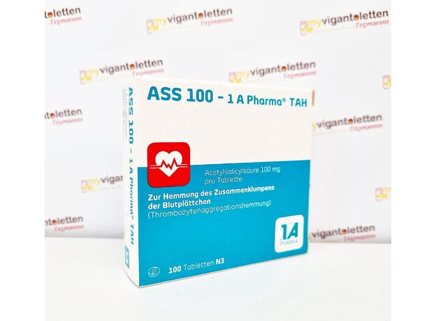ASS 100 1A Pharma TAH препарат ацетилсалициловой кислоты, 100 шт