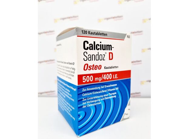 Calcium-Sandoz D Osteo 500 mg/ 400 I.E. Сандоз Остео: препарат кальция и витамина Д3, 120 таб