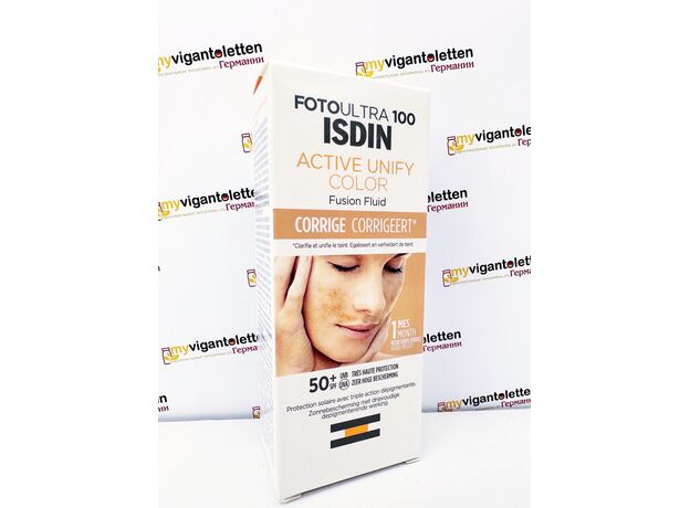 Isdin FotoUltra 100 Active Unify Color Fusion Fluid LSF 50+ Исдин солнцезащитный крем с усиленной защитой от пигментации, 50 мл