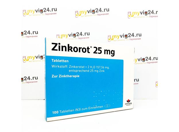 Zinkorot 25 Цинкорот препарат цинка 25 мг, 100 шт