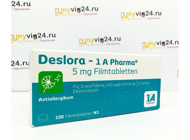 Deslora-1A Pharma 5 mg Filmtabletten Деслора: препарат дезларотадина, 100 штук