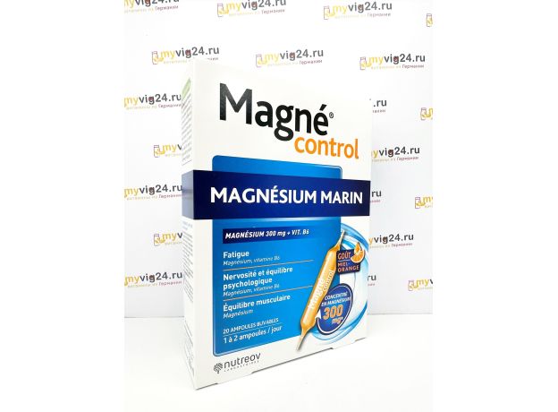Nutreov Magnesium Control Maritimes Magnesium 300 mg Vitamin B6 Препарат магния и витамина В6, 20 ампул