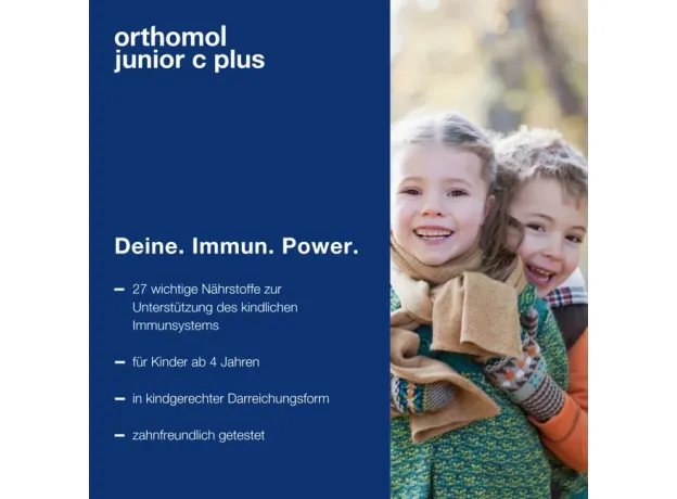 Orthomol Junior C plus Ортомол Джуниор С комплекс для иммунитета с апельсиновым вкусом, 30 шт