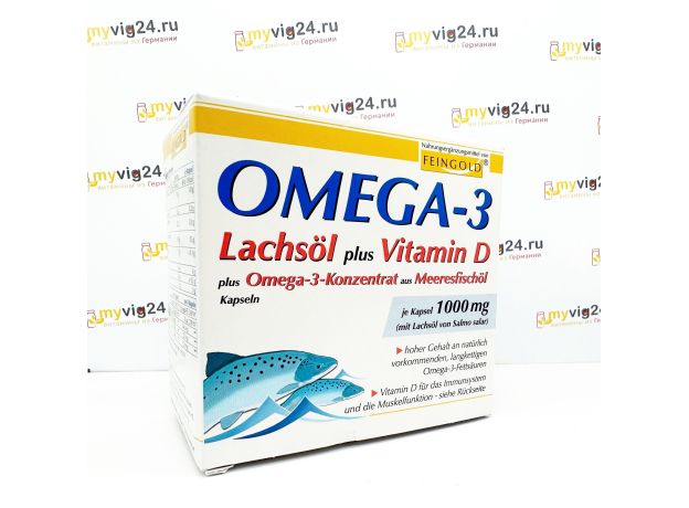 Omega-3 Lachsöl plus Vitamin D Омега 3 с витамином Д, 100 шт