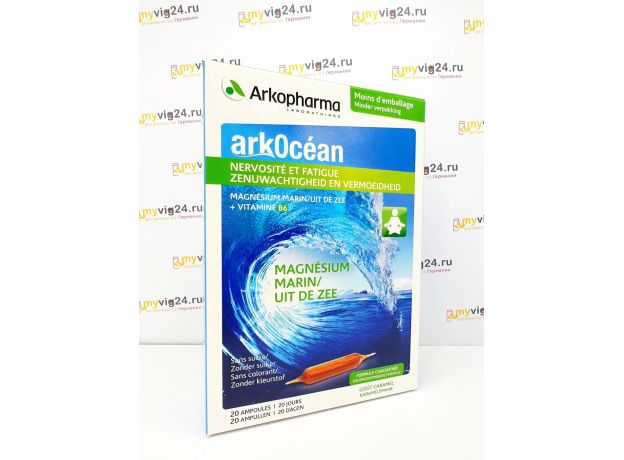 Arkopharma ArkOcean Nervosität und Müdigkeit Marine Magnesium (Магний+В6), 20 ампул