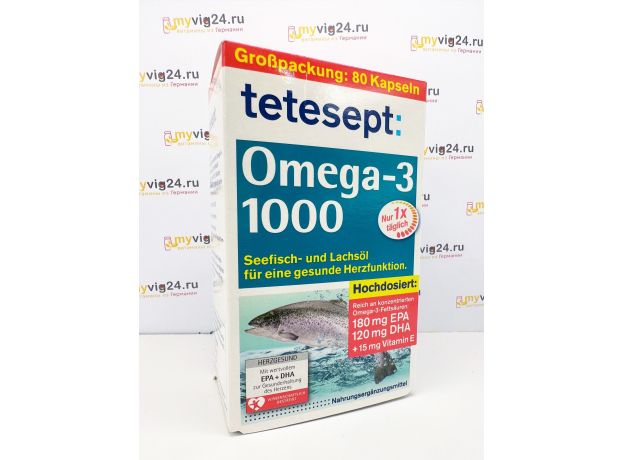 tetesept Omega-3 1000 Омега 3 1000 мг, 80 шт