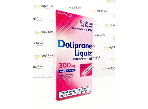 Doliprane Liquiz 300mg  Долипран сироп парацетамола в стиках, 12 шт