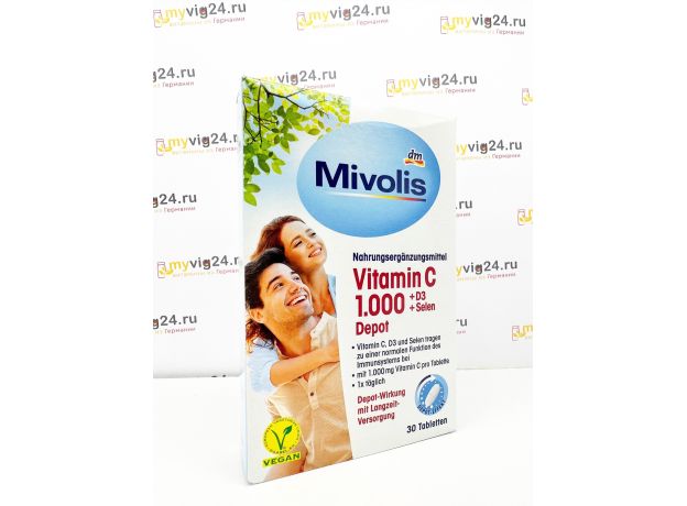 Mivolis  Vitamin C 1000 + D3 + Selen Depot Миволис Витамин С 1000 мг+ витамин Д3 и селен, 30 шт
