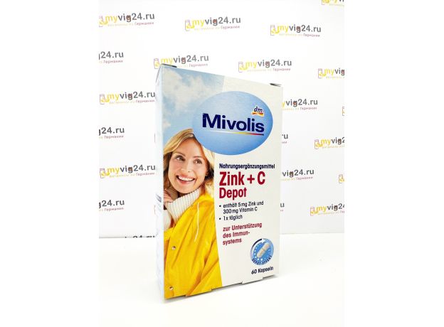 Mivolis Zink + C Depot Миволис препарат цинка и витамина С, 60 шт