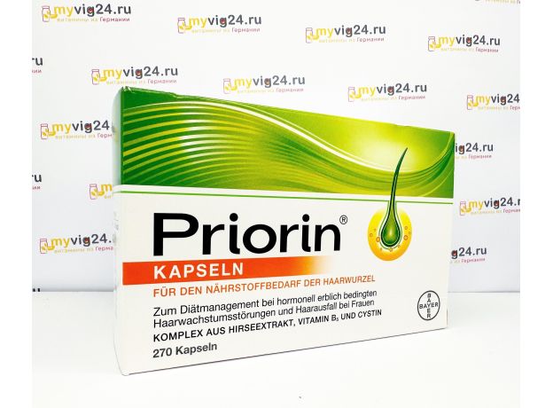 Приорин Priorin витамины для волос, 270 капсул