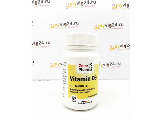 Vitamin D3 Kapseln 14.000 I.E. Zein Pharma Витамин Д3 с дозировкой 14000ед., 120 шт