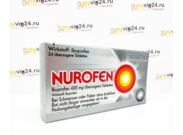 Nurofen Ibuprofen 400 mg Нурофен: жаропонижающее и болеутоляющий препарат, 24 шт